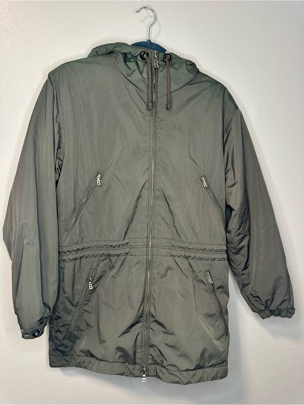 Vintage Bogner SkiTac Olive Green Hooded Ski Jacket Parka Womens